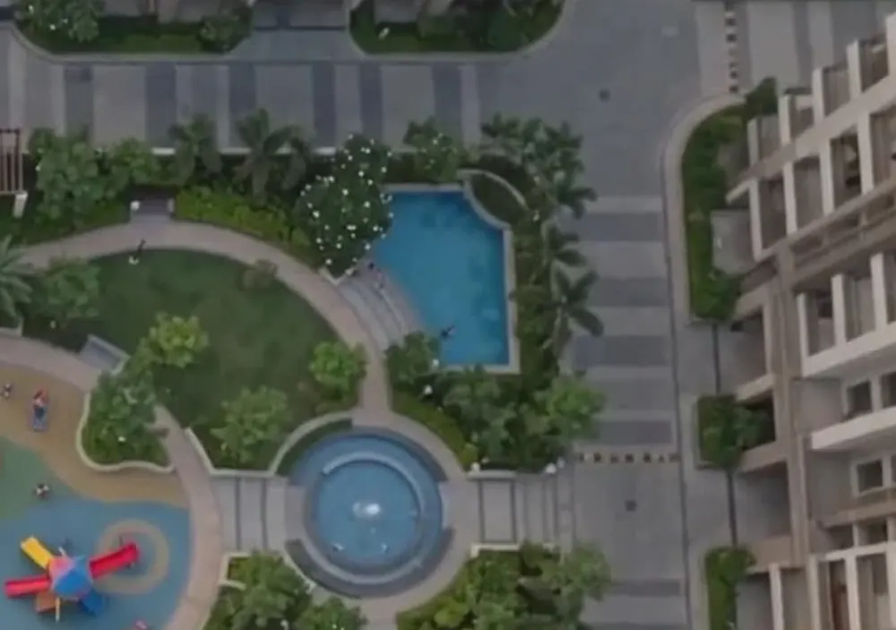 Pool court and deck