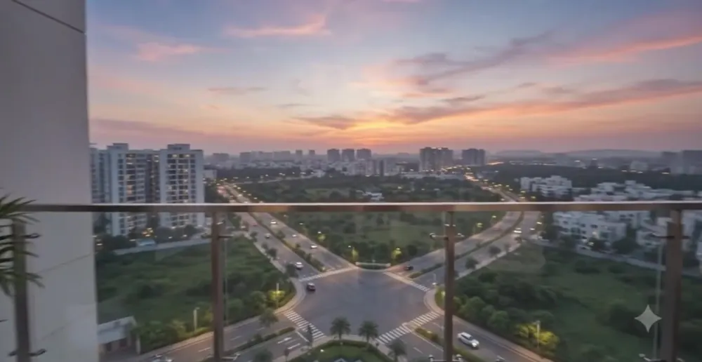 Skyline view from a balcony