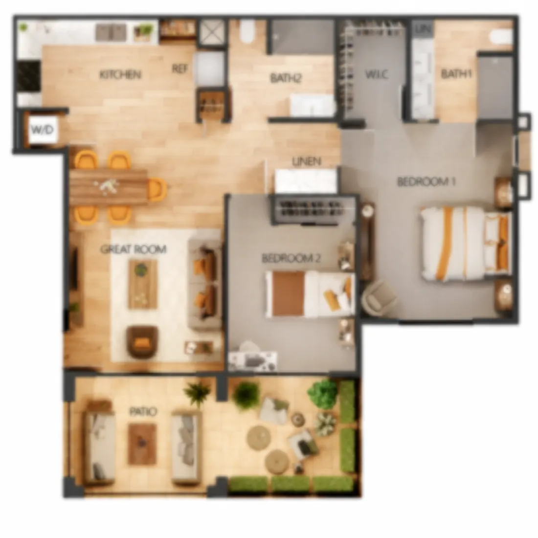 2 Bed Optima unit plan